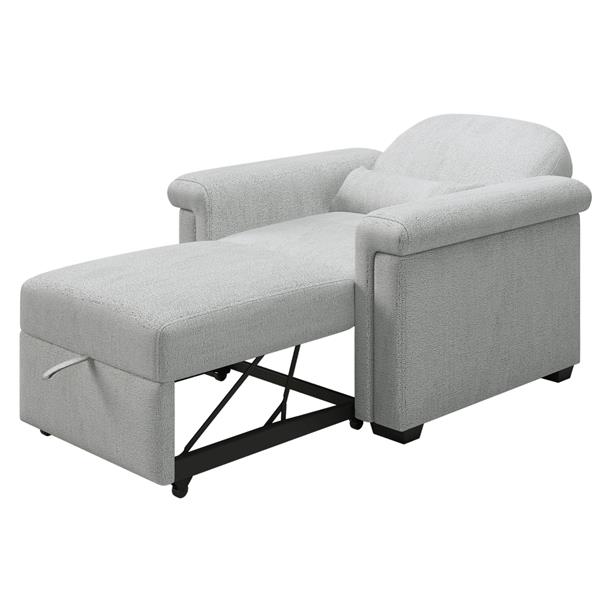 3 in 1 Convertible Sleeper Chair Sofa Bed Pull Out Couch Adjustable Chair with Pillow, Adjust Backrest into a Sofa, Lounger Chair, Single Bed or Living Room or Apartment, Gray