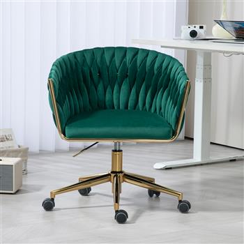 Modern design the backrest is hand-woven Office <b style=\\'color:red\\'>chair</b>,Vanity chairs with wheels,Height adjustable