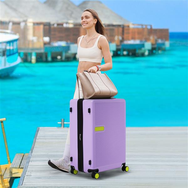 Contrast Color 3 Piece Luggage Set Hardside Spinner Suitcase with TSA Lock 20" 24' 28" Available