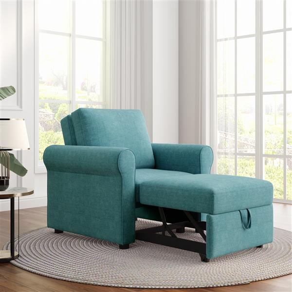 3-in-1 Sofa Bed Chair, Convertible Sleeper Chair Bed,Adjust Backrest Into a Sofa,Lounger Chair,Single Bed,Modern Chair Bed Sleeper for Adults,Teal