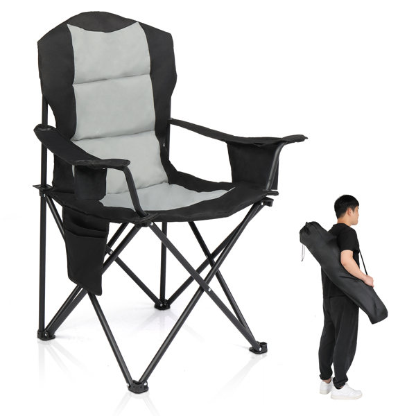  35*22*41in  Camping Chair Fishing Chair Folding Chair Black Gray