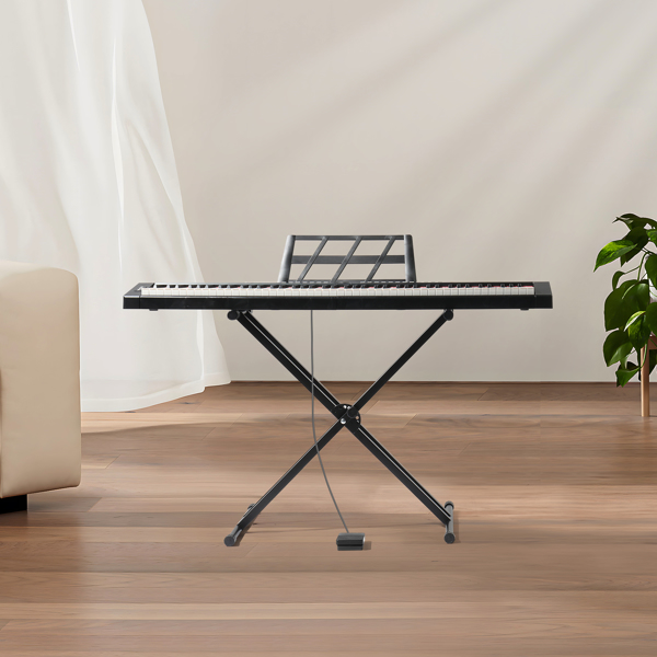 【AM not for sale 】Glarry GPP-105 88 Key Full Size Semi-Weighted Standard Keyboards Digital Piano with Dual-tube X-Shape Stand, MIDI Bluetooth, Headphone，for Piano Lover Black color