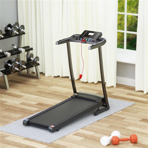 Treadmill - 2.5 HP folding treadmill, easy to move, with 3-speed incline adjustment and 12 preset programs, 3 countdown modes, heart rate, Bluetooth, etc., suitable for home and gym use