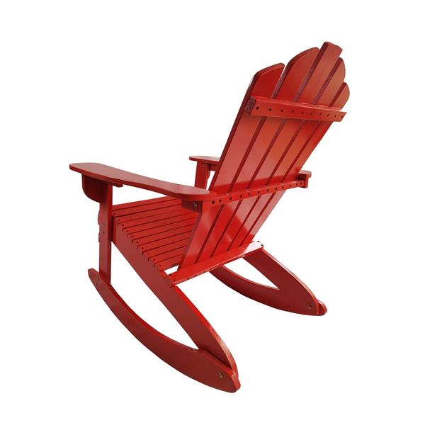 Reclining Wooden Outdoor Rocking Adirondack chair, Red