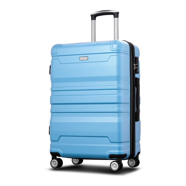 Luggage Sets New Model Expandable ABS Hardshell 3pcs Clearance Luggage Hardside Lightweight Durable Suitcase sets Spinner Wheels Suitcase with TSA Lock 20''24''28''(Sky Blue)