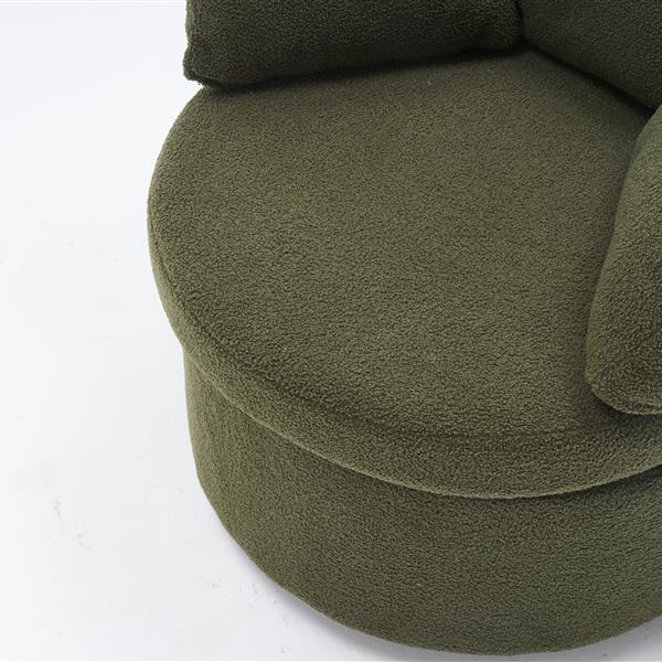 Fabric Swivel And Storage Chair With Back Cushion For Living Room,Green