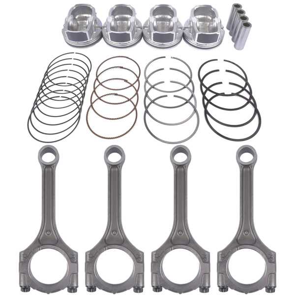 Set of 4 Connecting Rod & Piston Kit For Hyundai Accent Kia Rio 1.6L 2012-2017