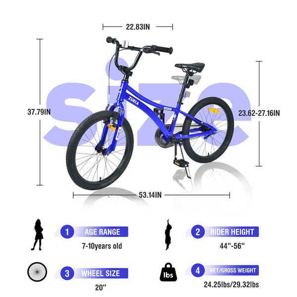 Kids Bike,20 Inch Kids' Bicycle for Boys Age 7-10 Years,Multiple Colors