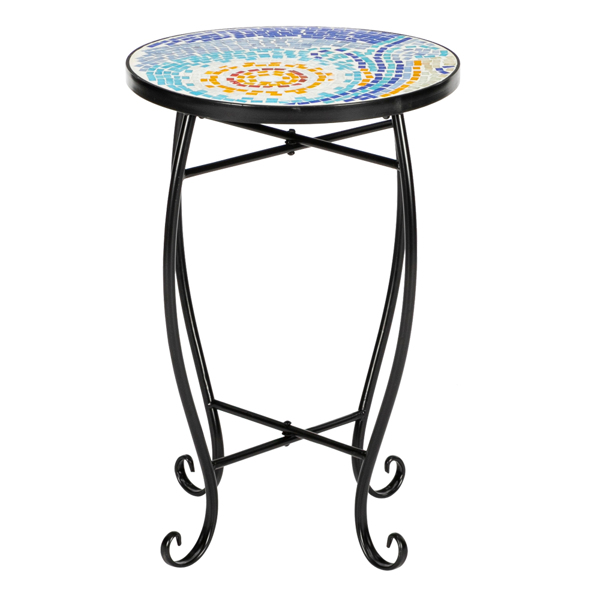 Artisasset Blue Hawaiian Sun Mosaic Round Terrace Bistro Table