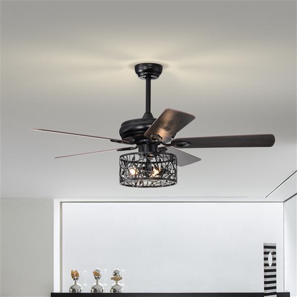 Farmhouse Industrial 52-inch Ceiling Fan (Optional Remote&2 Color Option Blades)  or Bedroom, Living Room, Dining Room