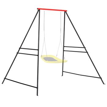 Metal Outdoor Garden Swing for Children, Porch Swing Frame, Heavy Duty A-Frame Children\\'s Garden Swing, Swing Stand Frame for Yoga Hammock, Swing Support Only, Red