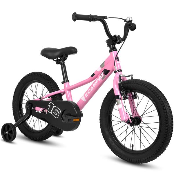 Kids' Bike 16 Inch Wheels, 1-Speed Boys Girls Child Bicycles For4-7Years, With Removable Training Wheels Baby Toys,  Front V Brake, Rear Holding Brake