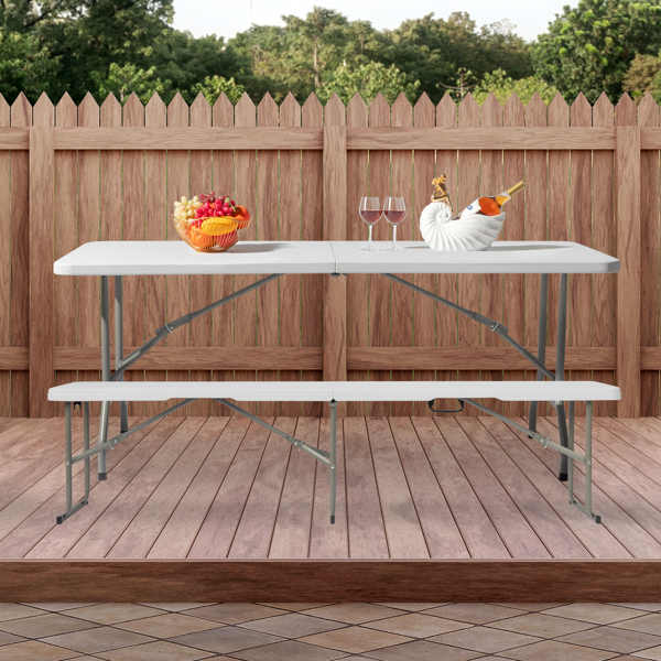 6FT Outdoor Courtyard Foldable Bench