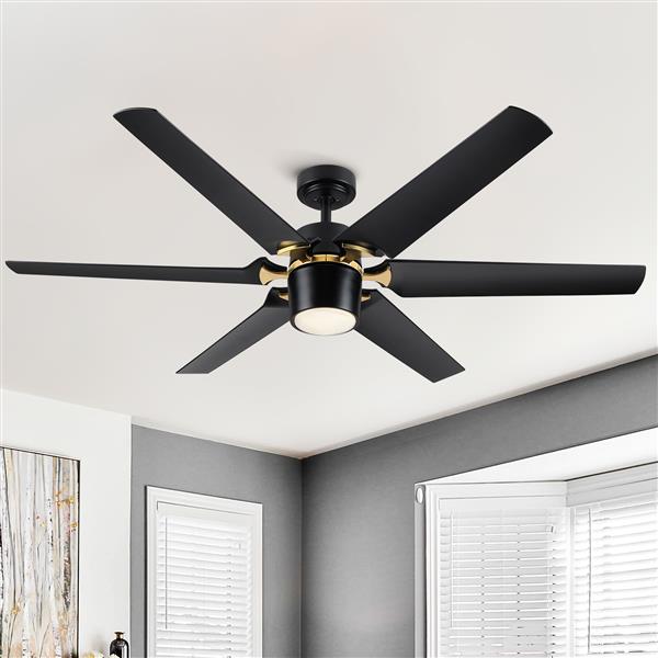 Modern 60" Integrated LED Light Ceiling Fan with Remote Control