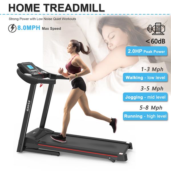 Foldable Treadmill with Incline, Folding Treadmill for Home Workout, Electric Walking Running Treadmill Machine 5" LCD Screen 250 LB Capacity Bluetooth Music