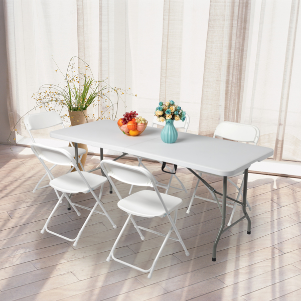 6FT Outdoor Courtyard Foldable Long Table