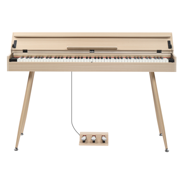 [Do Not Sell on Amazon]Glarry GDP-206 88 Key Standard Full Weighted Keyboards Digital Piano with Metal Stand, Audio and MIDI Bluetooth, Triple Pedals, Headphone