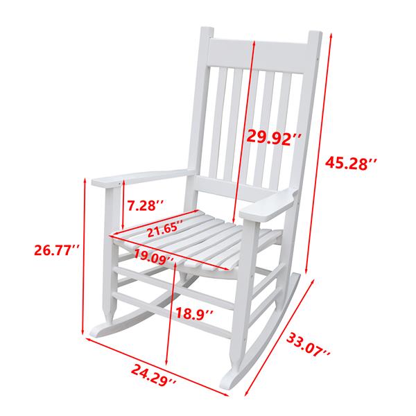 wooden porch rocker chair  WHITE