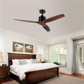 52 Antique Brown Ceiling Fan without Light with Remote Control