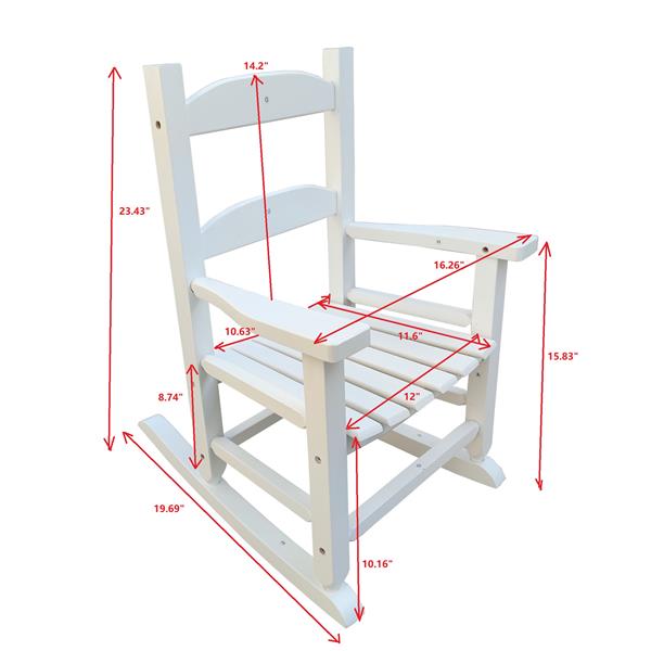 Children's rocking white chair- Indoor or Outdoor -Suitable for kids-Durable-populus wood