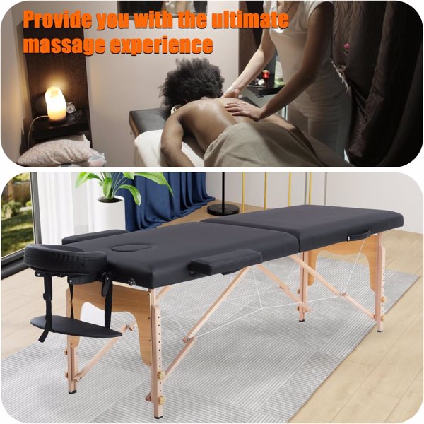 Massage Table Portable with Neck Stretcher, 84 inch Massage Bed Adjustable Lash Bed Massage Bed Tattoo Table for Eyelash Extensions Beauty Tattoo