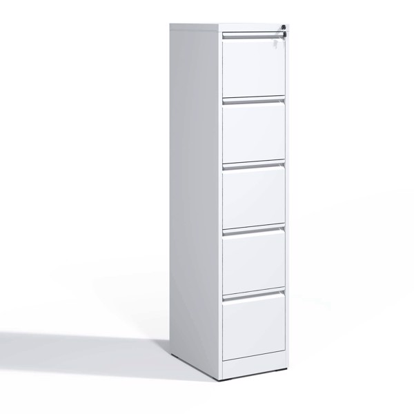 5 Drawer Metal Vertical File Cabinet with Lock Office Home Steel Vertical File Cabinet for A4 Legal/Letter Size