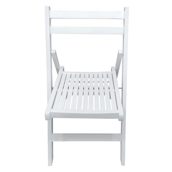 Furniture Slatted Wood Folding Special Event Chair - White, Set of 4, FOLDING CHAIR, FOLDABLE STYLE