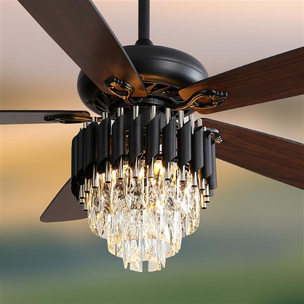 52 Inch Classics Ceiling Fan With 3 Speed Wind 5 Plywood Blades Remote Control AC Motor With Light