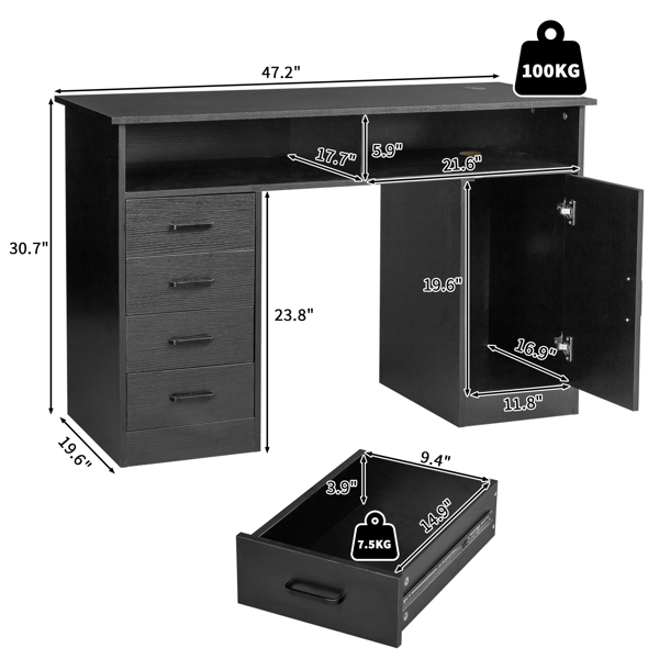 [Old code:15411176]General Style Modern P2 15MM Chipboard Computer Desk White