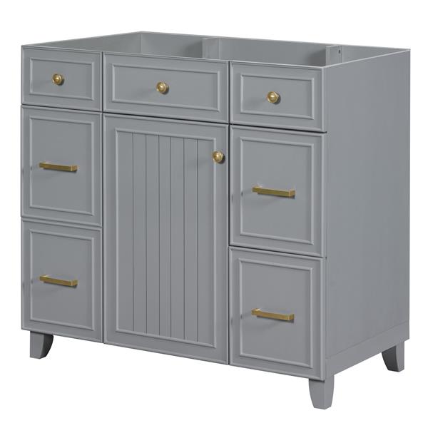 [Cabinet Only] 36" Bathroom Vanity-Gray(Sink not included)