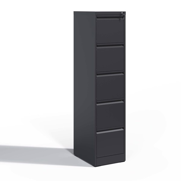 5 Drawer Metal Vertical File Cabinet with Lock Office Home Steel Vertical File Cabinet for A4 Legal/Letter Size