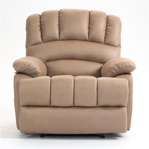 Large Manual Recliner Chair in Fabric for Living Room, Yellow