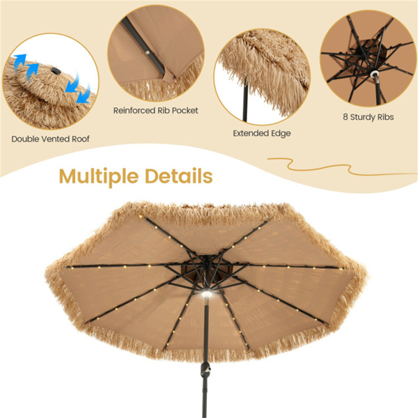 9 Foot Portable Beach Umbrella with Led Lights.