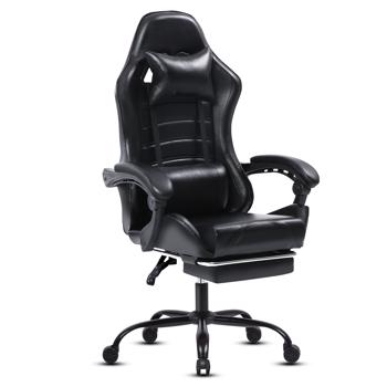 Gaming Chair, Computer Chair with Wheels, Adjustable Height Pu Leather Gamer Chair Office Desk Chair, Ergonomic Video Game Chair for Adults