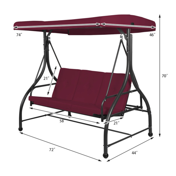 3-Seat Swing Chairs ，Convertible Swing Hammock Bed