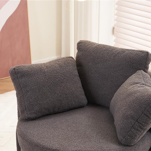 Fabric Swivel And Storage Chair With Back Cushion For Living Room,Dark Gray