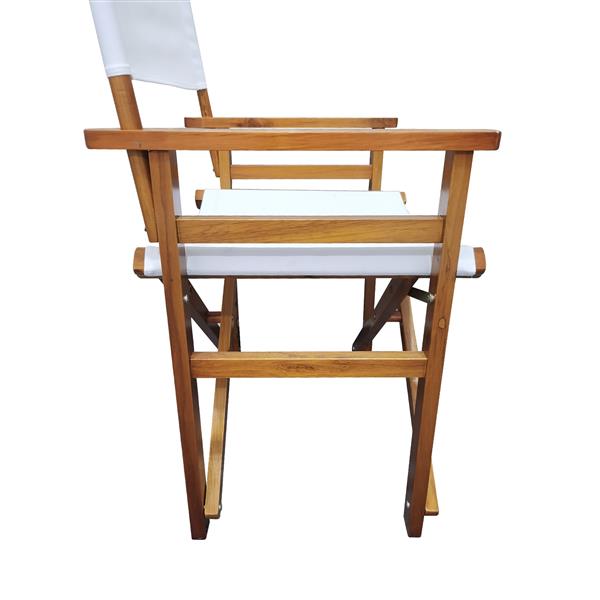 Folding Chair Wooden Director Chair Canvas Folding Chair Folding Chair  populus + Canvas (Color : White)