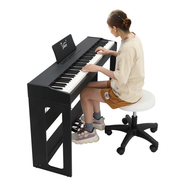 [Do Not Sell on Amazon] Glarry GDP-104 88 Keys Full Weighted Keyboards Digital Piano with Furniture Stand, Power Adapter, Triple Pedals, Headphone, for All Experience Levels Black--Replace 46233857