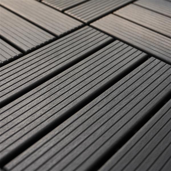 Plastic Interlocking Deck Tiles,44 Pack Patio Deck Tiles,12"x12" Square Waterproof Outdoor All Weather Use, Patio Decking Tiles for Poolside Balcony Backyard, Grey