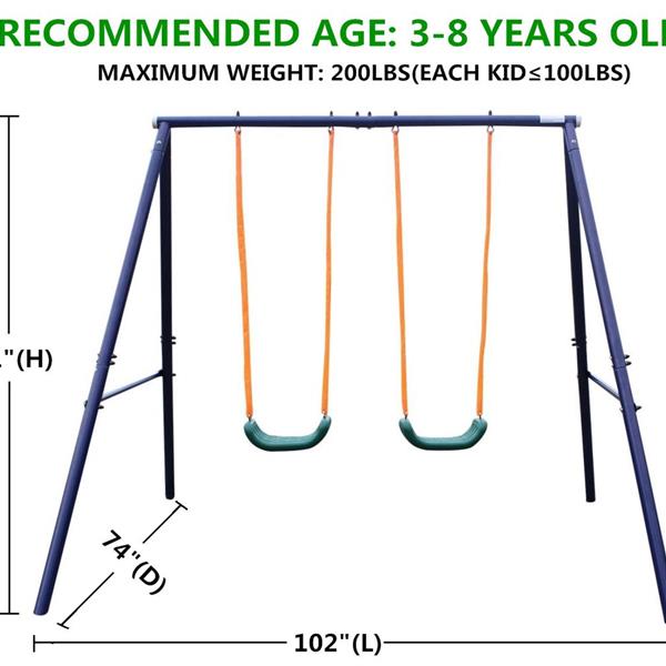 Two  Station Swing Set for Children