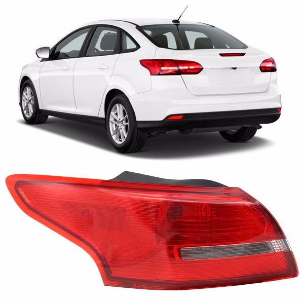 Tail Lights Assembly Compatible with 2015-2018 Ford Focus Taillamp Rear outer Left Driver Side