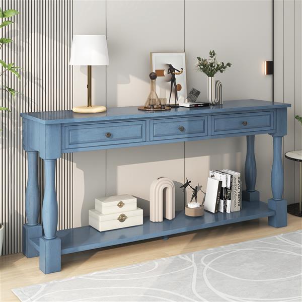 Console Table 63" Long Console Table with Drawers and Shelf for Entryway, Hallway, Living Room