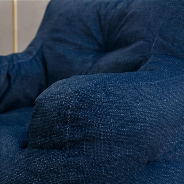 010-Soft Velvet Fabric Bean Bag Chair Filled With Memory Sponge,Blue