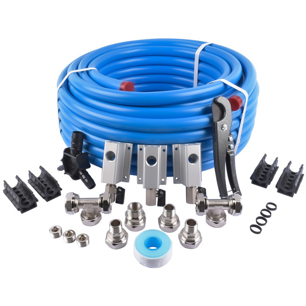 Compressed Air System Master Kit for M7500 3/4 Inch Pipe x 100 FT 2 Tee Fittings