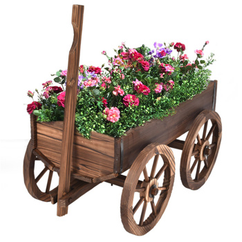 Wooden flowerpot frame, cart planting pot.