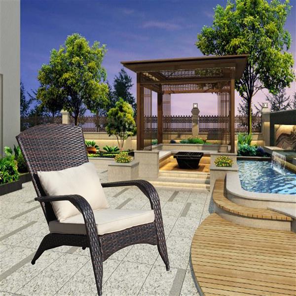 Patio Chair with Cushions(Beige Cushion)