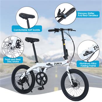 20\\" Folding Bike Aluminium Alloy Frame 8 Speed  City Bike