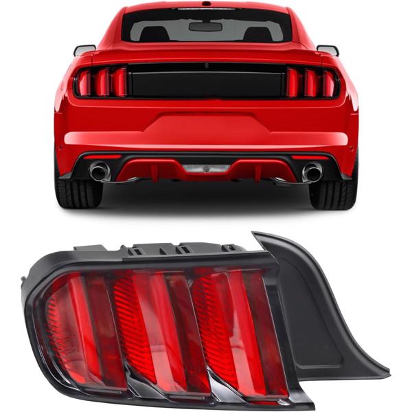 LED Tail Lights Assembly Compatible with 2015-2020 Ford Mustang Full LED Red Lens Left Driver side