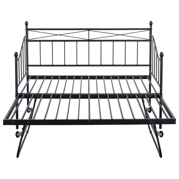 Metal Daybed with Pop-up Trundle