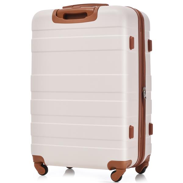 Luggage Sets New Model Expandable ABS Hardshell 3pcs Clearance Luggage Hardside Lightweight Durable Suitcase sets Spinner Wheels Suitcase with TSA Lock 20''24''28''( pink and brown)